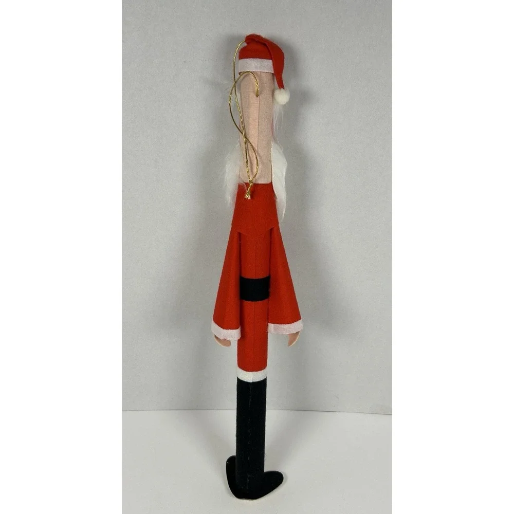 Vtg Tall Skinny Cardboard Felt Covered Santa Figurine 20
